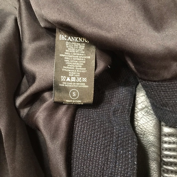 3XHOST PICK🎉Blank NYC Twill & Faux Leather Moto Style Jacket chunky zippers Sm - Picture 14 of 15